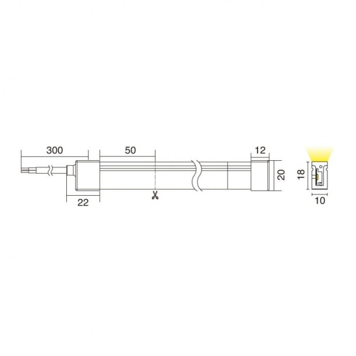 Tira led SENA IP65 LED SMD 12.70W/m 1344lm/m CRI80 3000K 120º INDELUZ 205CN-L3112FC0-00