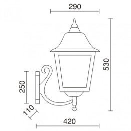 Aplique ROB Medium IP43 E27 42W Cristal matizado Blanco DOPO 264E-G05X1A-01