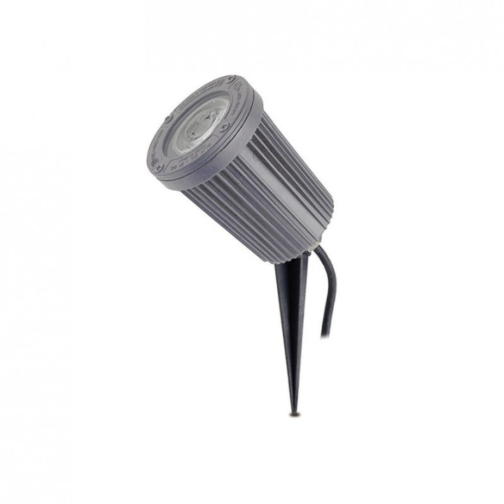 Proyector piqueta tilt TIR IP66 GU10 LED Bulb 5W 345lm CRI80 3000K 36º Gris CRISTHER 319A-L2105A-03