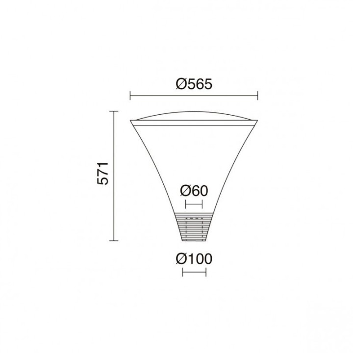 Luminaria para poste VICO IP66 LED SMD 32W 4040lm CRI80 3000K 100º 571mm Antracita CRISTHER 568A-L0135B-04