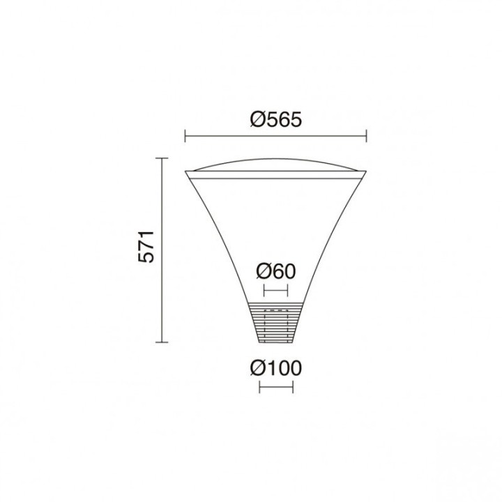 Luminaria para poste VICO IP66 LED SMD 50W 5530lm CRI80 3000K 100º 571mm Antracita CRISTHER 568A-L0150B-04