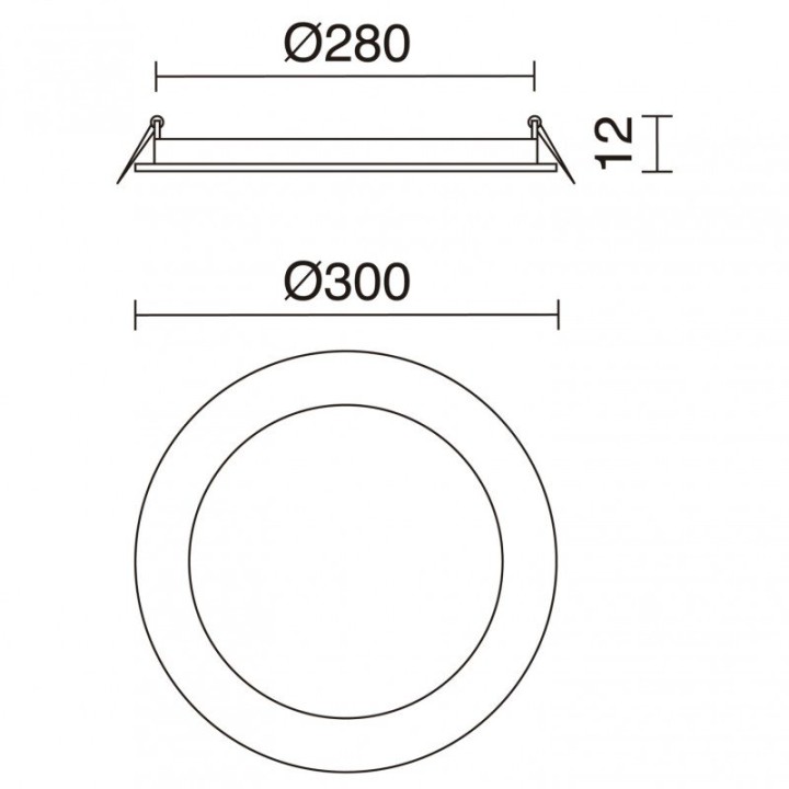 Empotrable techo GIA Round Recessed IP23 LED SMD 24W 2040lm CRI80 3000K Blanco INDELUZ 599A-L3124A-01