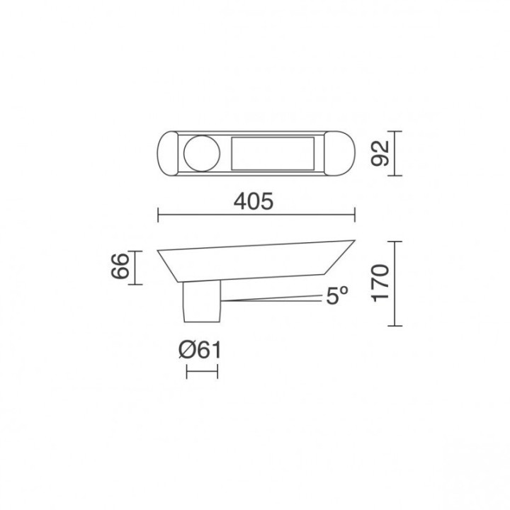 Luminaria para poste ARYA IP66 LED SMD 36W 4800lm CRI80 2700K 170mm Aluminio anodizado CRISTHER 673A-L3036A-39