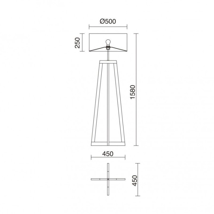 Pie de salón KARA E27 42W Negro EXO 703A-G05X1A-02