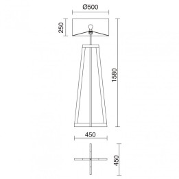 Pie de salón KARA E27 42W Madera haya EXO 703A-G05X1A-50
