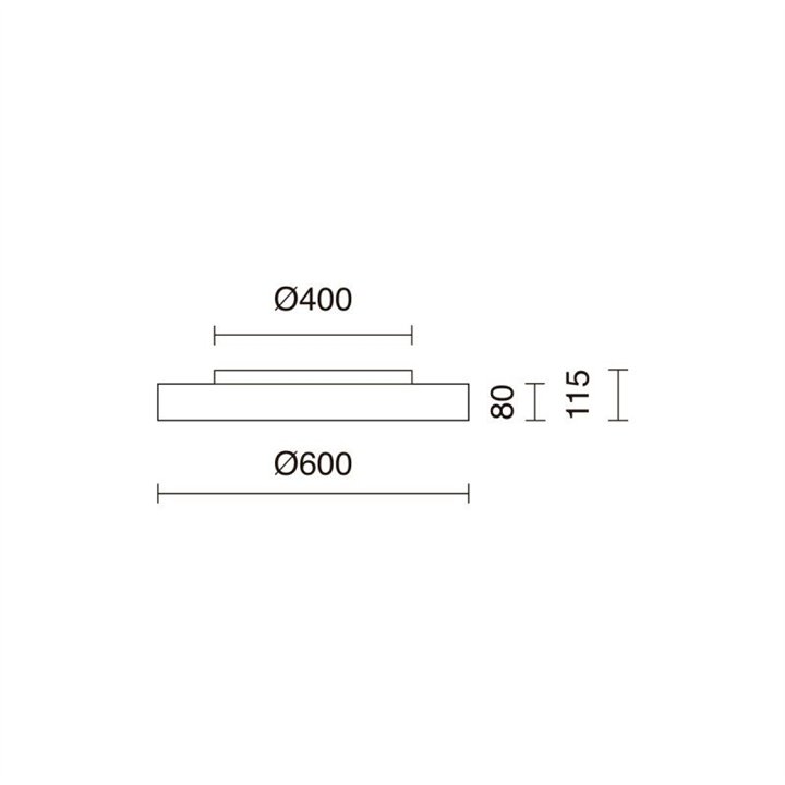 Adosado BILOG Medium Dali LED SMD 44W 4563lm CRI80 4000K 120º Negro INDELUZ 801A-L31RDB-02