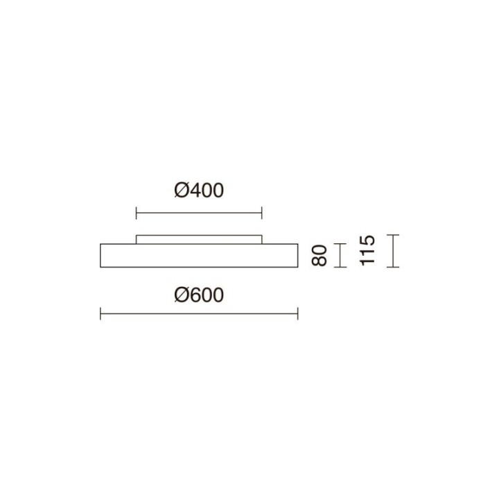 Adosado BILOG Medium LED SMD 44W 4563lm CRI80 4000K 120º Negro INDELUZ 801A-L3348B-02