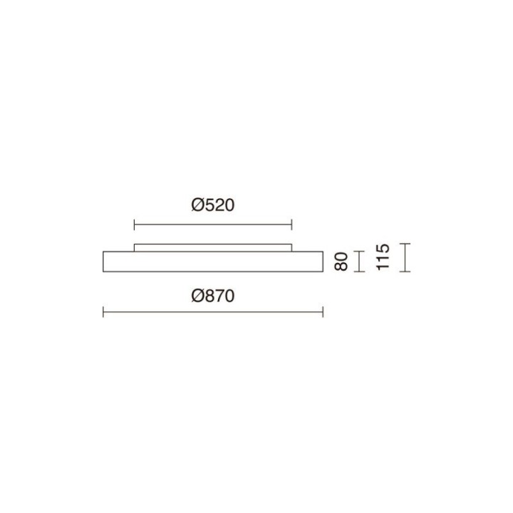 Adosado BILOG Large LED SMD 96W 7944lm CRI80 3000K Negro INDELUZ 801B-L31A3B-02