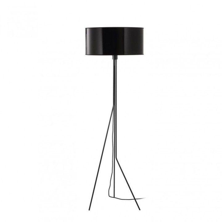 Pie de salón DIAGONAL E27 13W Negro Negro sintético EXO 855A-G05X1A-02-SB