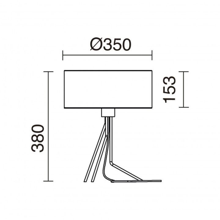 Sobremesa DIAGONAL Small E27 13W Negro Negro sintético EXO 855C-G05X1A-02-SB