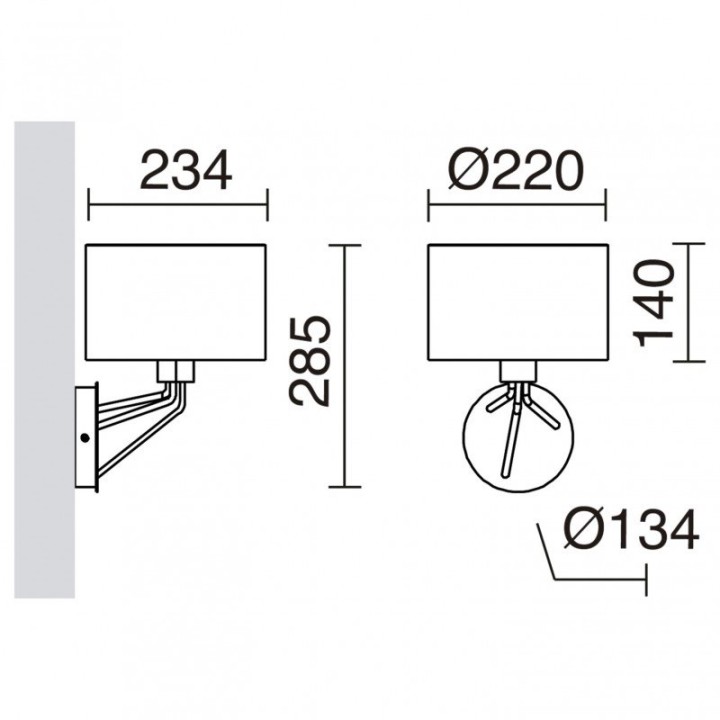 Aplique DIAGONAL E27 13W Blanco Blanco sintético EXO 855E-G05X1A-01-SA