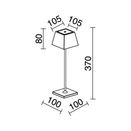 Portátil LITTA Square IP54 Touch dimming LED SMD 2.20W 200lm CRI80 3000K 45º microUSB Blanco DOPO 914B-L0103L-01
