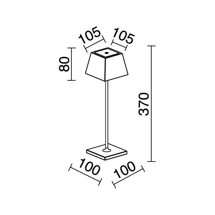 Portátil LITTA Square IP54 Touch dimming LED SMD 2.20W 200lm CRI80 3000K 45º microUSB Blanco DOPO 914B-L0103L-01