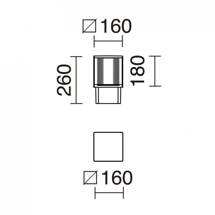 Baliza AURA IP65 LED SMD 14W 1760lm CRI80 3000K 120º 260mm Negro CRISTHER 932C-L3114B-02