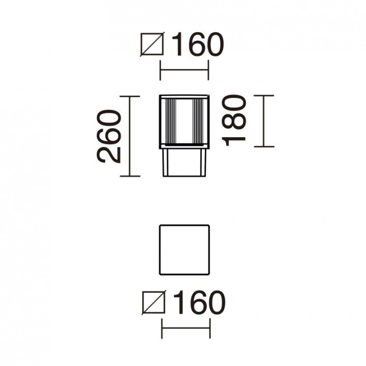 Baliza AURA IP65 LED SMD 14W 1840lm CRI80 4000K 120º 260mm Negro CRISTHER 932C-L3314B-02