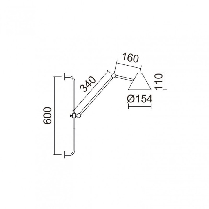 Aplique tilt ARM Small LED COB 5W 720lm 3000K Negro EXO 935A-L3105B-02