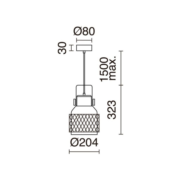 Suspensión TOSCA Small E27 60W Blanco EXO 956A-G05X1A-01