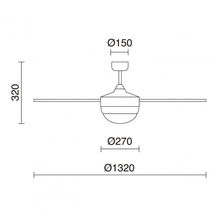Ventilador NICK E27 2x6W Blanco EXO 958A-WG05X1B-01