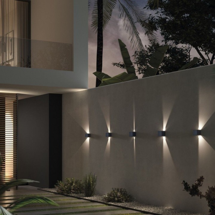 Aplique BEAM IP54 LED COB 2x3W 290lm CRI80 3000K 5º/130º up-down Negro DOPO 960A-L3106B-02