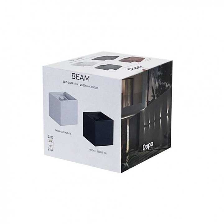Aplique BEAM IP54 LED COB 2x3W 290lm CRI80 3000K 5º/130º up-down Negro DOPO 960A-L3106B-02