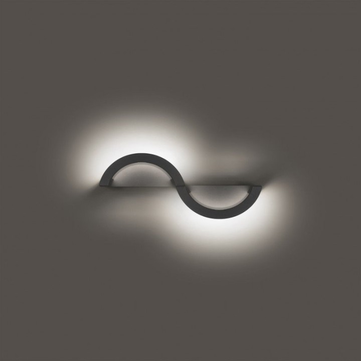 Aplique LOOP IP65 LED SMD 9.50W 1295lm CRI80 3000K 50º Negro DOPO 982A-L3109A-02
