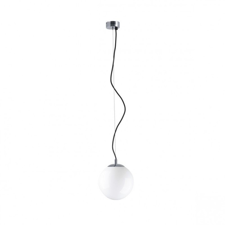 Suspensión OXY E27 40W ⌀250mm Cristal opalizado Negro EXO 984B-G05X1A-02-27