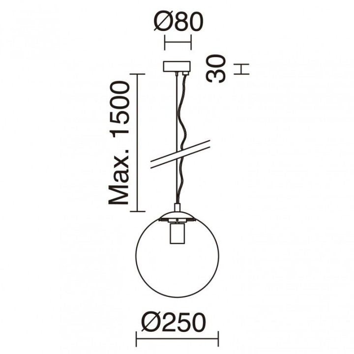 Suspensión OXY E27 40W ⌀250mm Cristal opalizado Oro EXO 984B-G05X1A-47-27