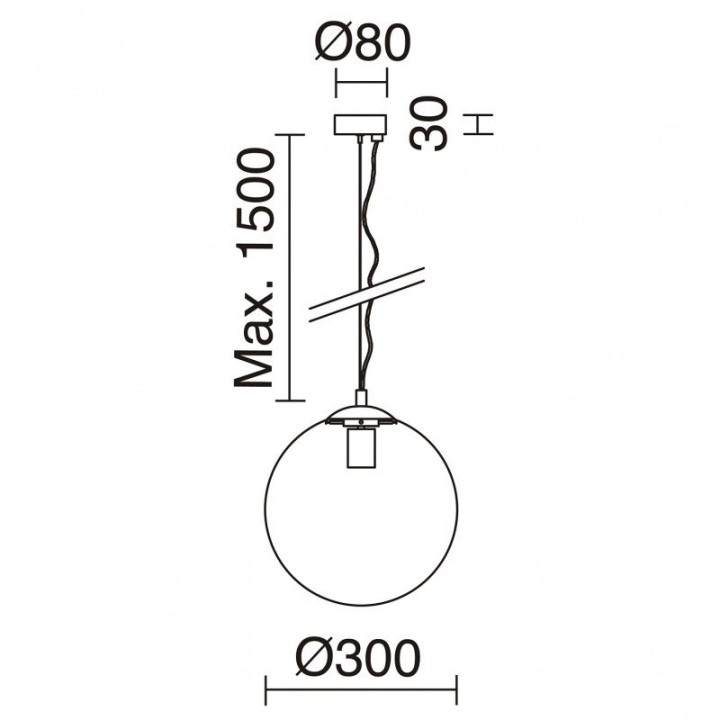 Suspensión OXY E27 60W ⌀300mm Cristal opalizado Oro EXO 984C-G05X1A-47-27
