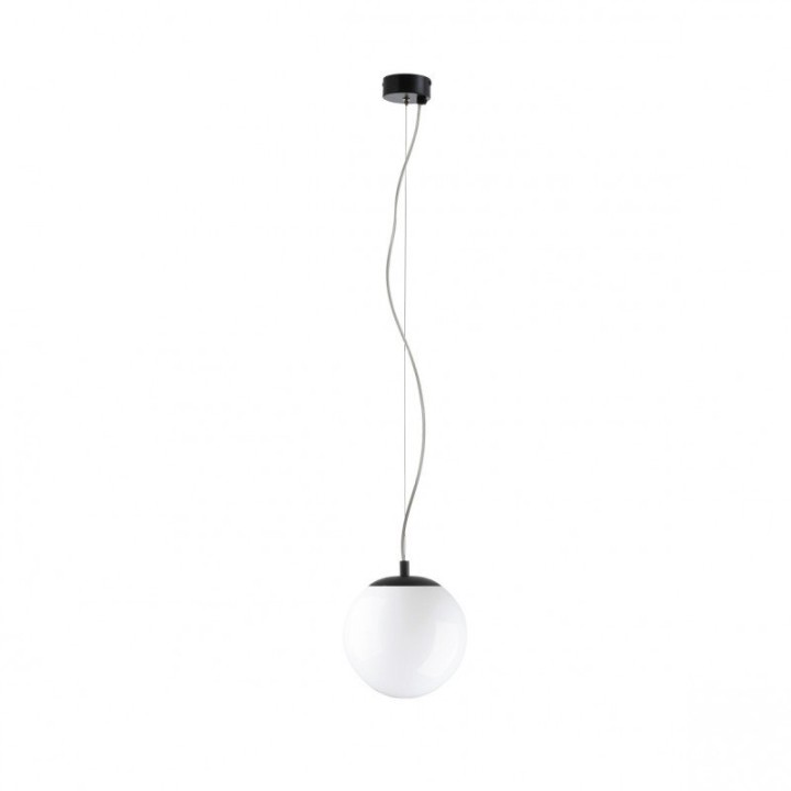 Suspensión OXY E27 60W ⌀400mm Cristal opalizado Negro EXO 984E-G05X1A-02-27
