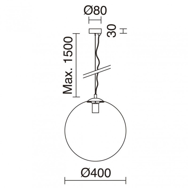 Suspensión OXY E27 60W ⌀400mm Cristal opalizado Oro EXO 984E-G05X1A-47-27