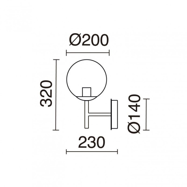 Aplique OXY E27 40W Cristal opalizado Cromo EXO 984F-G05X1A-32-27