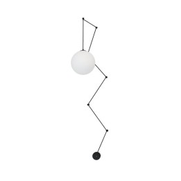 Suspensión OXY ZIG ZAG 40W ⌀300mm Cristal opalizado Negro EXO 984H-G05X1A-02-27