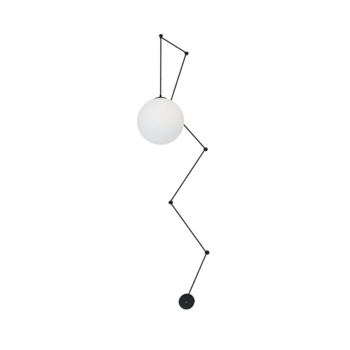 Suspensión OXY ZIG ZAG 40W ⌀300mm Cristal opalizado Negro EXO 984H-G05X1A-02-27