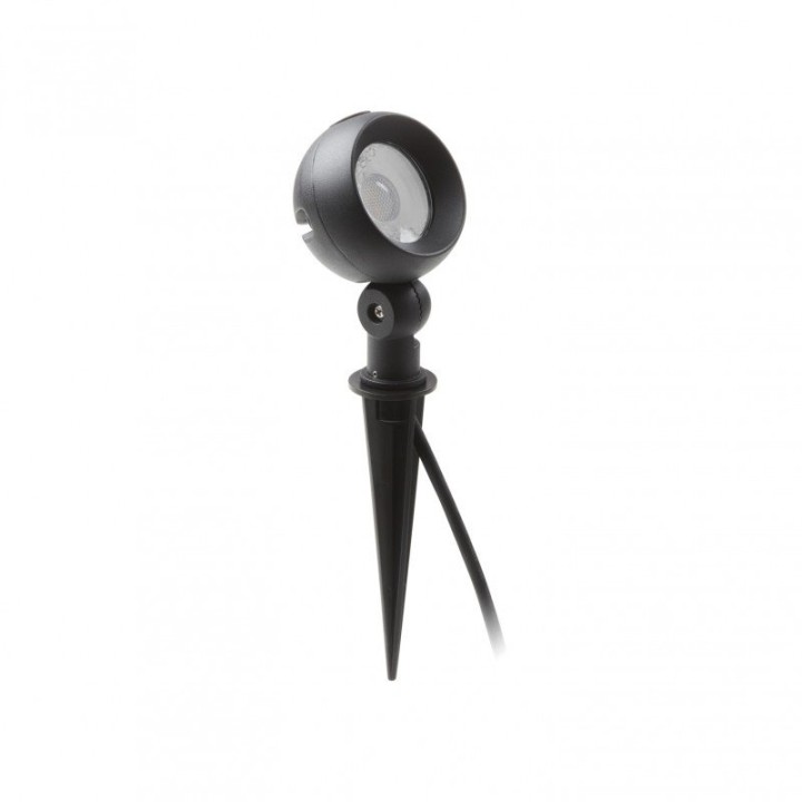 Proyector piqueta tilt GIBSON IP65 LED SMD 6W 600lm CRI80 3000K 36º Negro CRISTHER 998C-L3106E-02