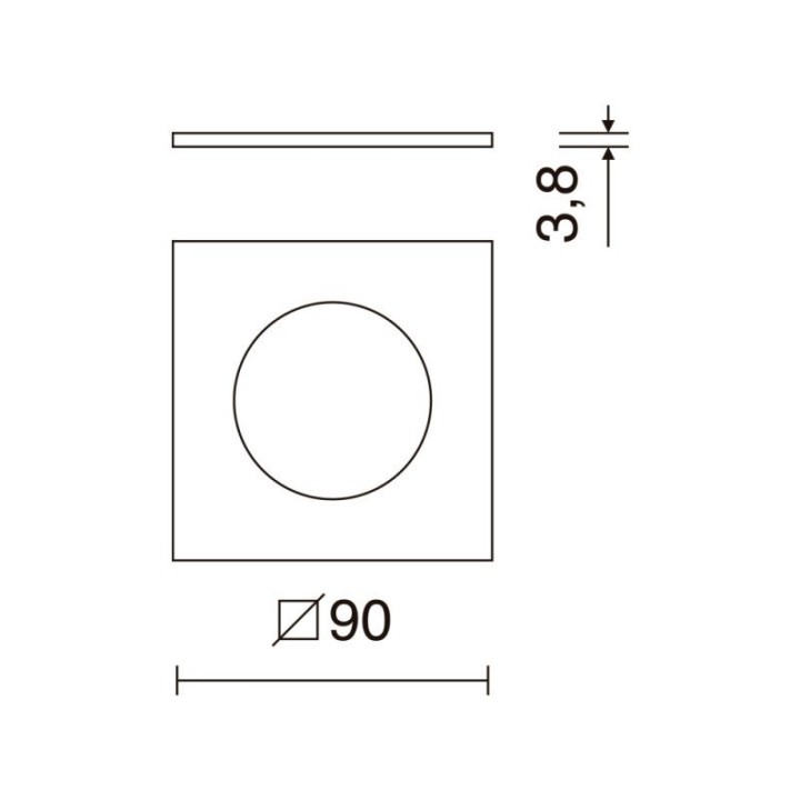 Embellecedor KRAO Square S Negro INDELUZ A13B-1036-02