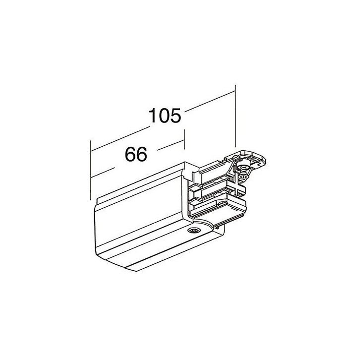 Alimentación derecha TRACK Blanco INDELUZ B28D-X33X2B-01