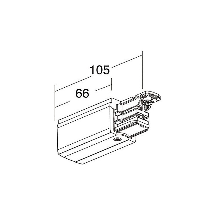 Alimentación derecha TRACK Negro INDELUZ B28D-X33X2B-02