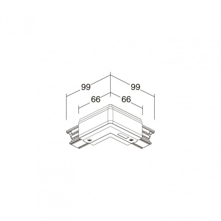Codo 90º interior TRACK Blanco INDELUZ B28G-X33X2B-01