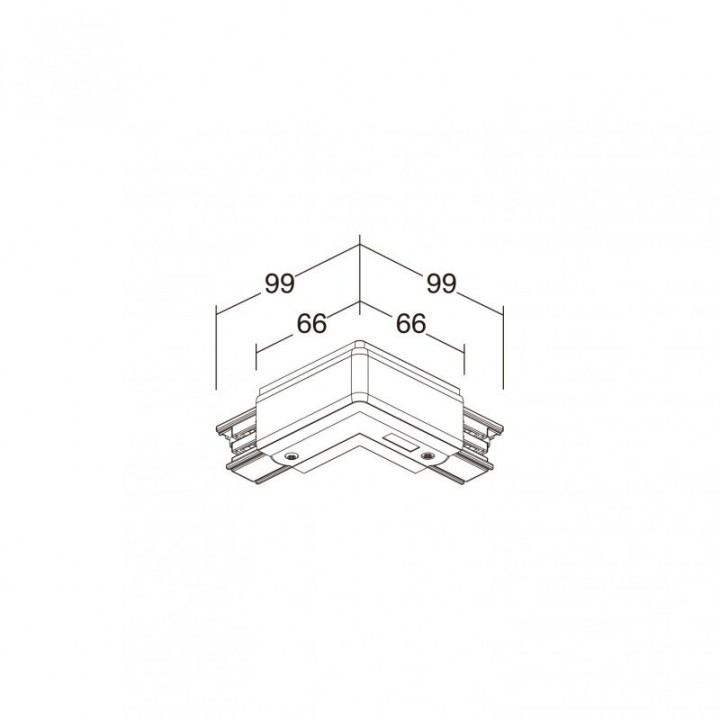 Codo 90º interior TRACK Gris INDELUZ B28G-X33X2B-03
