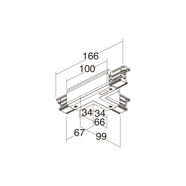 Unión T derecha TRACK Blanco INDELUZ B28I-X33X2B-01