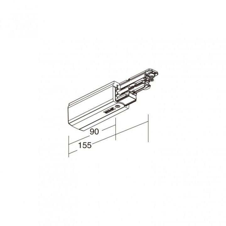 Alimentación izquierda DALI TRACK Dali Negro INDELUZ B29E-X33X2U-02
