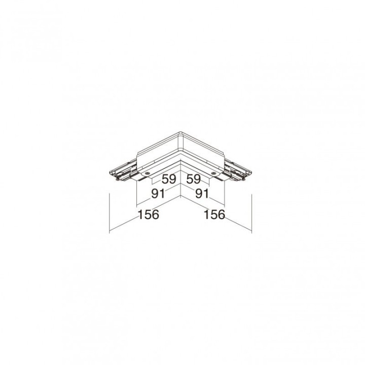 Codo 90º interior DALI TRACK Dali Negro INDELUZ B29F-X33X2U-02