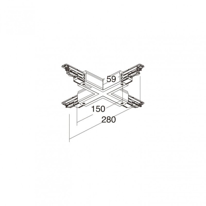 Unión X DALI TRACK Gris INDELUZ B29I-X33X2U-03