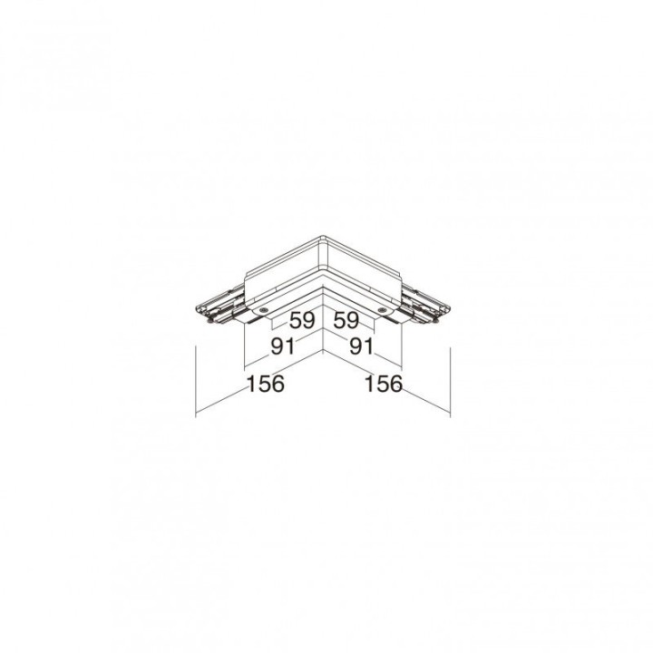Codo 90º exterior DALI TRACK Dali Blanco INDELUZ B29L-X33X2U-01