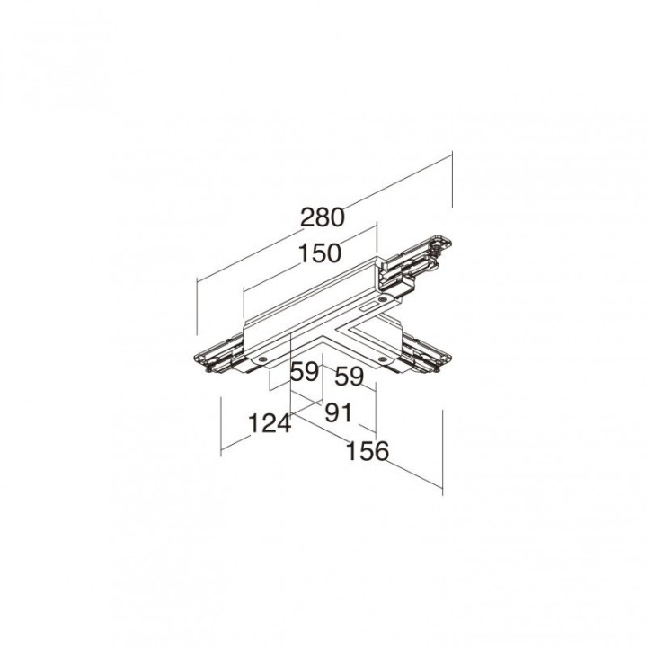 Unión T izquierda DALI TRACK Dali Blanco INDELUZ B29M-X33X2U-01