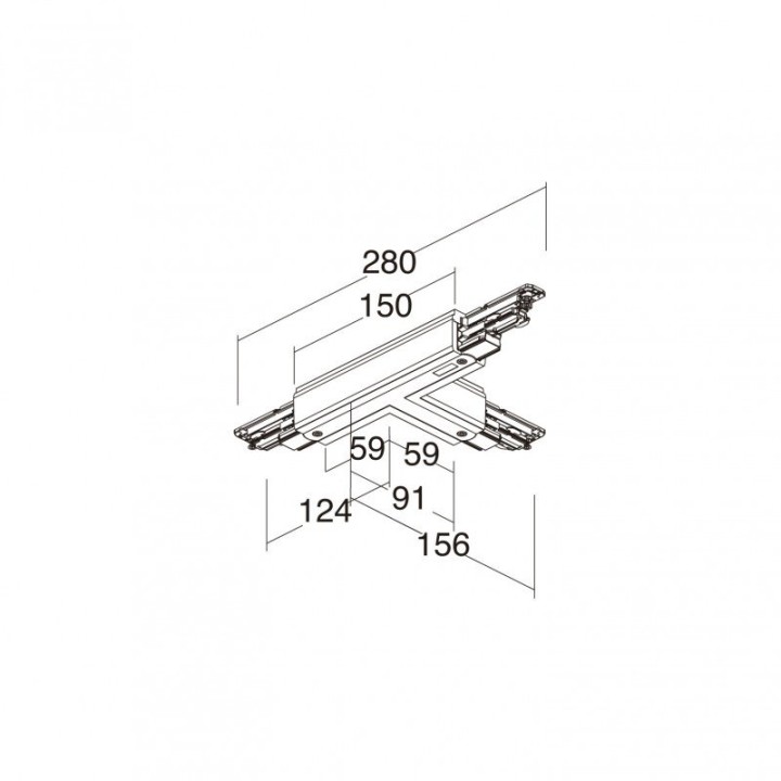 Unión T izquierda DALI TRACK Dali Gris INDELUZ B29M-X33X2U-03