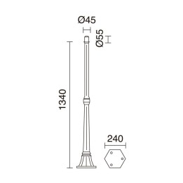 Poste clásico TopØ45 POSTES 1340mm Blanco DOPO C07A-11-01