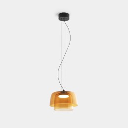 Lámpara Colgante Levels 2 Bodies Ø320mm + Ø220mm LED 19 SW 2700-3000-4000K PHASE CUT Negro 1255lm Leds C4 New