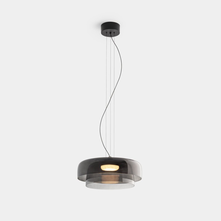 Lámpara Colgante Levels 2 Bodies Ø420mm + Ø320mm LED 19 SW 2700-3000-4000K PHASE CUT Negro 1255lm Leds C4 New