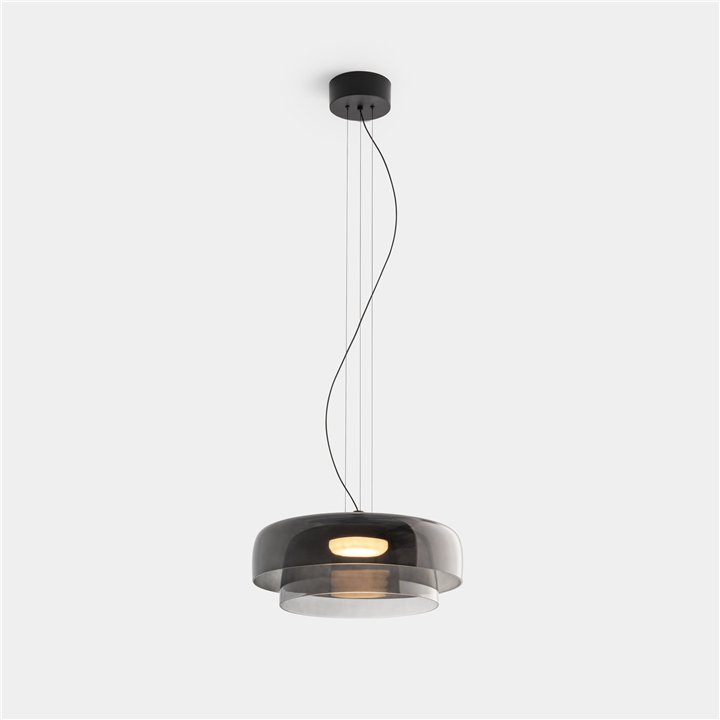 Lámpara Colgante Levels 2 Bodies Ø420mm + Ø320mm LED 19 SW 2700-3000-4000K CASAMBI Negro 1255lm Leds C4 New